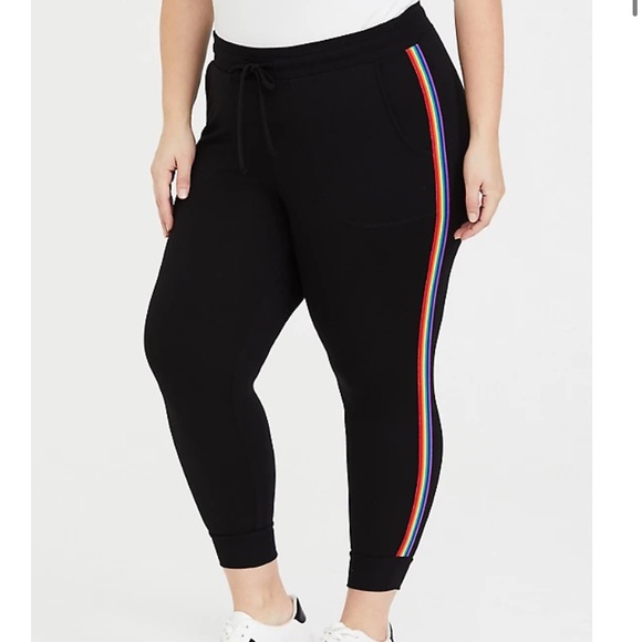 torrid Pants - Torrid Black Rainbow Stripe Joggers